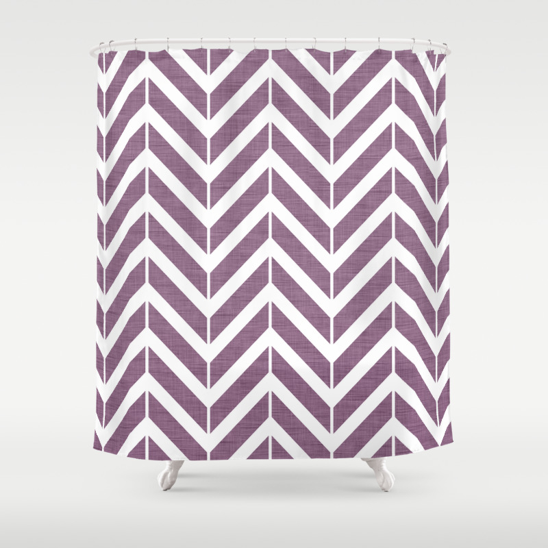 purple chevron shower curtain