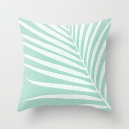 Minimalist Palm Leaf - Mint Green Throw Pillow