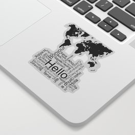 Say Hello in different languages world map ! Sticker