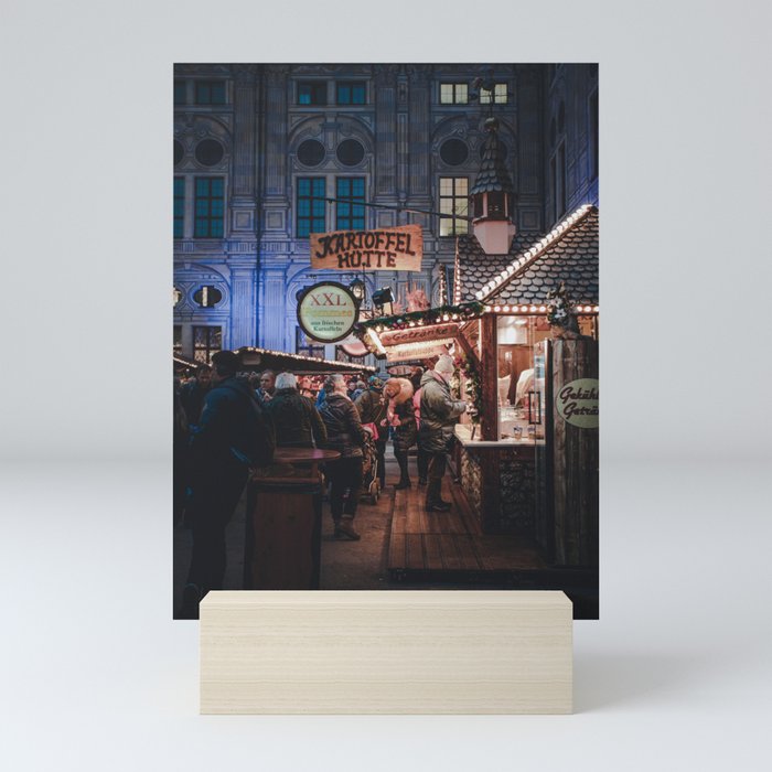 Christmas market Mini Art Print