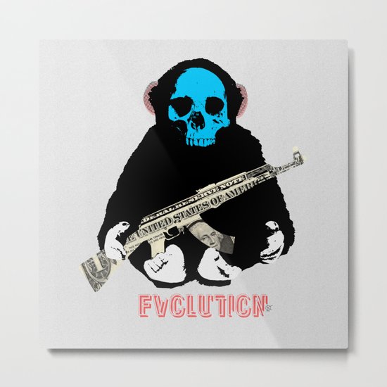 Evolution - (The MonkeyMan & The Gun) Metal Print