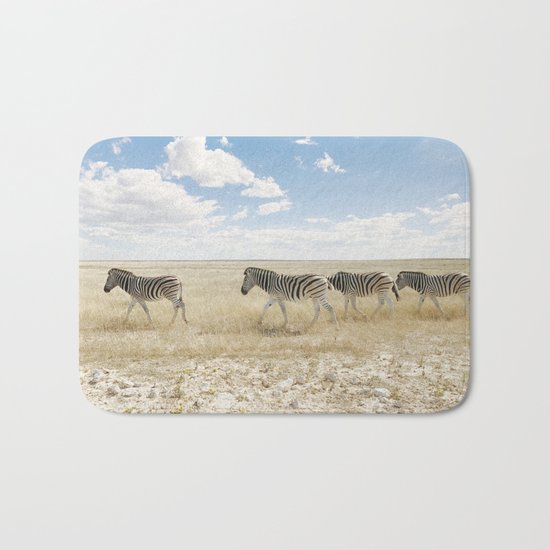 Zebra on African Savannah Bath Mat