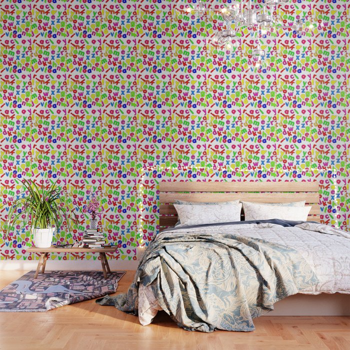 Jumbled Up Multi Coloured Letters Wallpaper By Craigrussell Society6