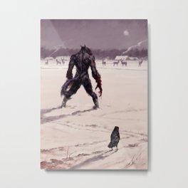 Stalker Metal Print | Acrylic, Oil, Storytelling, Dark, Darkfantasy, Jakubrozalski, Werewolf, Illustration, Art, Painting 