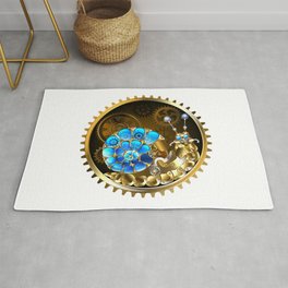 Mechanical Steampunk Snail with gears Rug