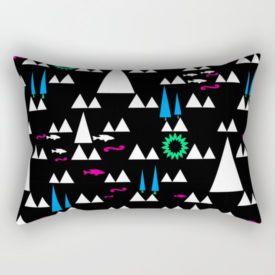 Ethnic simple pattern . Black . Rectangular Pillow