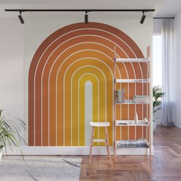 Gradient Arch IX Retro Orange Mid Century Modern Rainbow Wall Mural