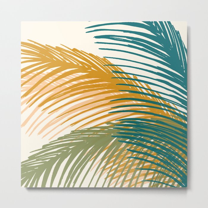Golden Hour Palms Modern Botanical Metal Print