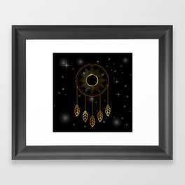 Mystic space dreamcatcher with stars Framed Art Print