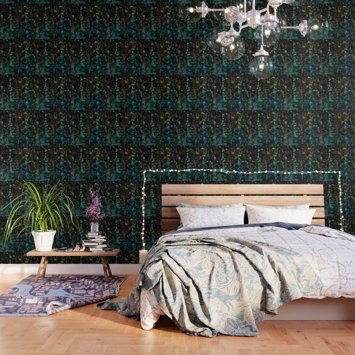 black and green abstract cool splatter pattern Wallpaper