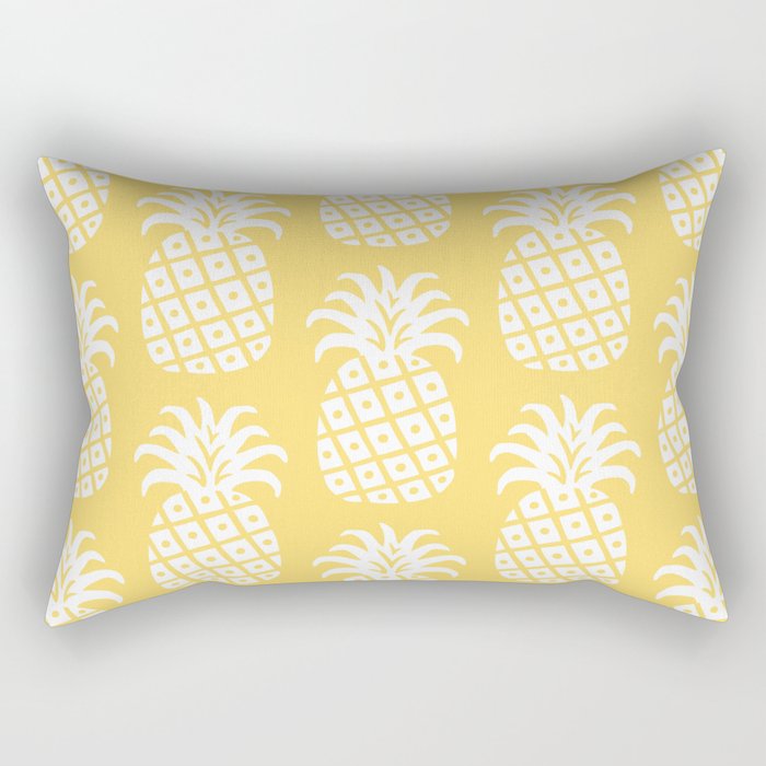 Retro Mid Century Modern Pineapple Pattern 732 Yellow Rectangular Pillow