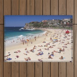Australia Photography - Populated Beach On A Hot Summer Day Outdoor Rug