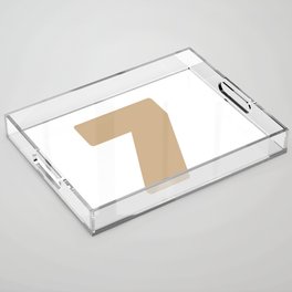 7 (Tan & White Number) Acrylic Tray