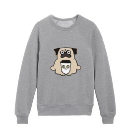 Pug and coffee  Kids Crewneck