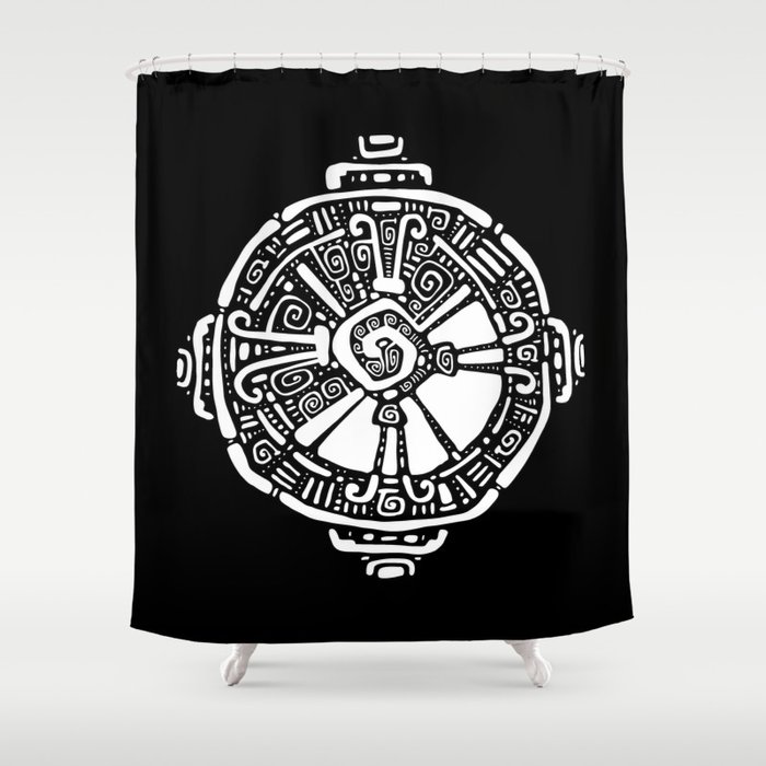 Hunab Ku Mayan Symbol Hand Drawn Detailed Pattern Shower Curtain Hunab Ku Mayan Symbol Hand Drawn Detailed Pattern Shower Curtain