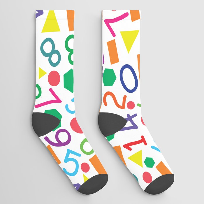 Colorful Shapes & Numbers Socks