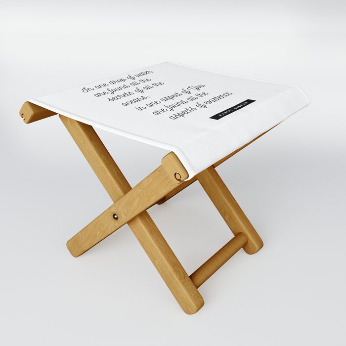 One drop of water - Kahlil Gibran Quote - Literature - Typography Print 2 Folding Stool