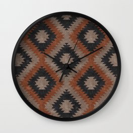 aztec neutrals - inkwell & taupe Wall Clock
