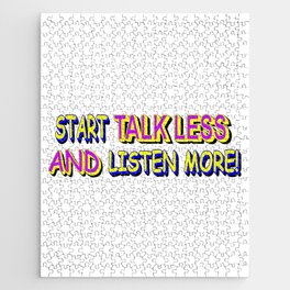 Cute Expression Design "Talk Less". Buy Now Jigsaw Puzzle
