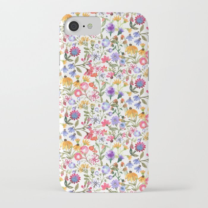 Colorful Watercolor Flowers iPhone Case