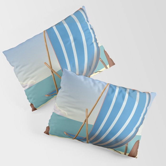 Hastings East Sussex beach travel poster Pillow Sham