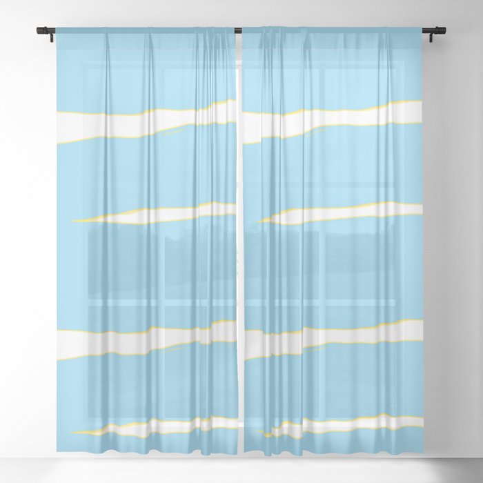 Water Scape - Pool Blue  Sheer Curtain