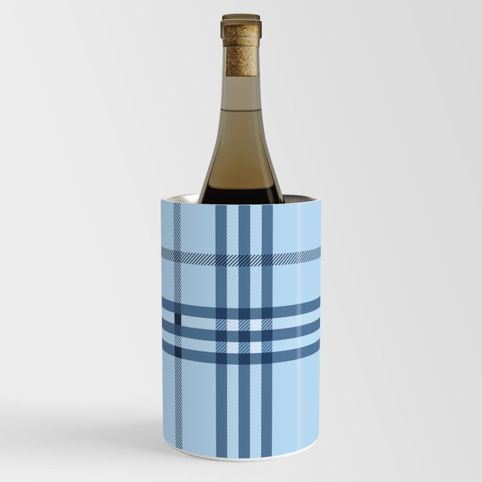Blue Tartan Plaid Wine Chiller