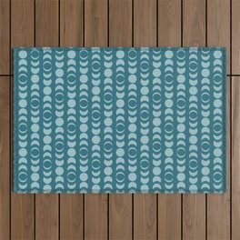 Moon Phases Blue Outdoor Rug