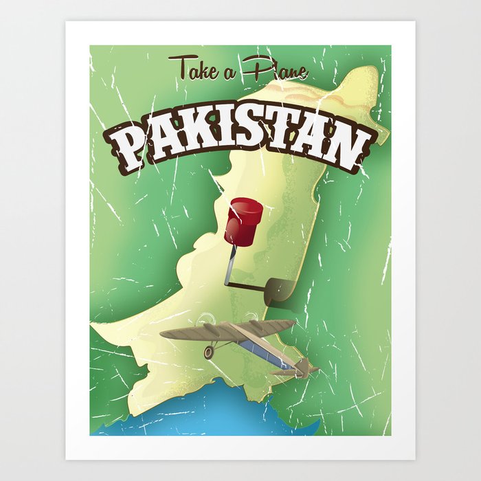 Vintage Pakistan Travel Poster Art Print by Nick's Emporium Society6