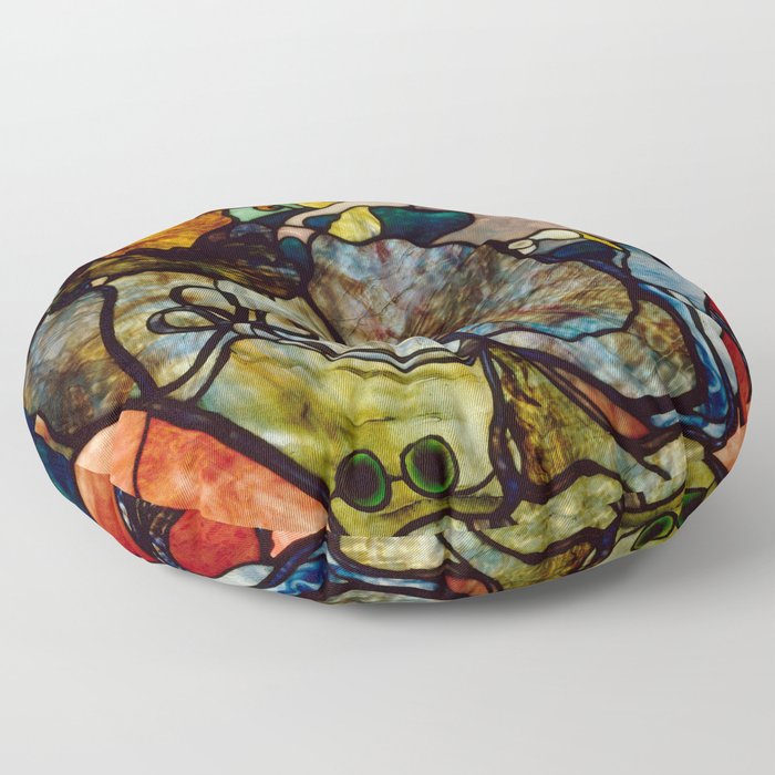 Henri de Toulouse-Lautrec "Papa Chrysanthème at the New Circus" stained glass Floor Pillow