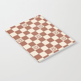 Smiley Face & Checkerboard (Milk Chocolate Colors) Notebook
