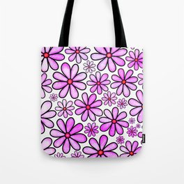 Doodle Daisy Flower Pattern 16 Tote Bag