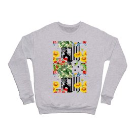 Italian,Sicilian art,patchwork,summer Flowers Crewneck Sweatshirt