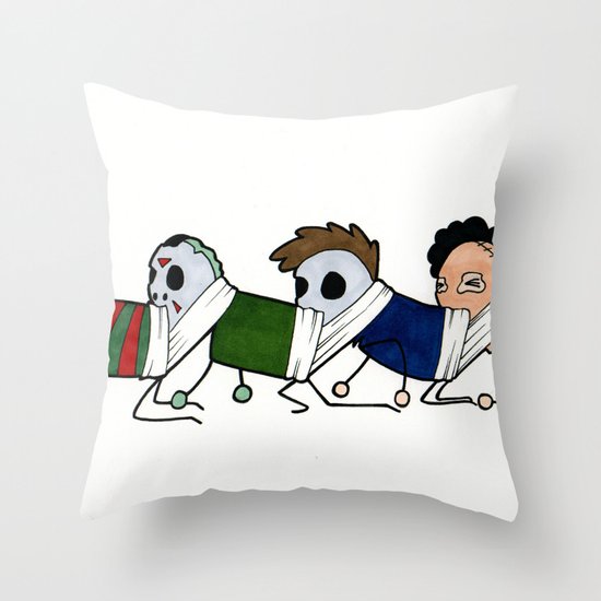 Horror Centipede Throw Pillow