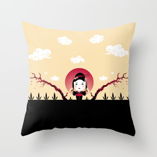 Geisha2 Throw Pillow