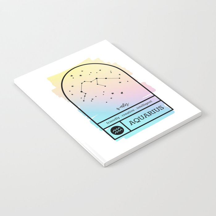 Aquarius Zodiac | Pastel Gradient Notebook