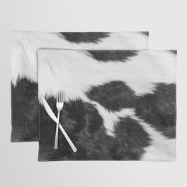 Black and White Cowhide Animal Print Placemat