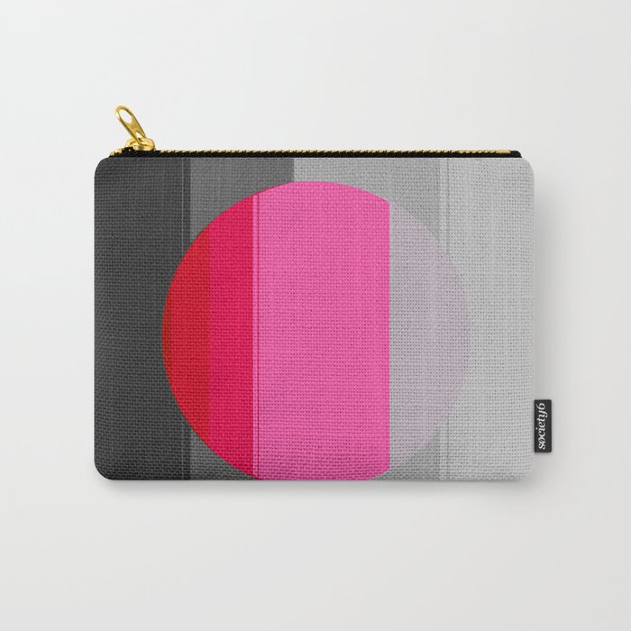 Modern Circle Pink Gray 2 Carry-All Pouch