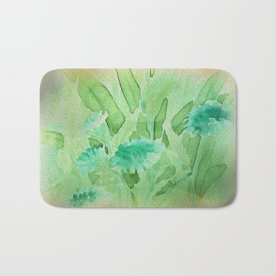Elegant Soft Watercolor Floral Bath Mat