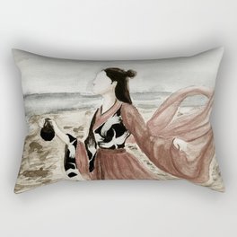 hand painted Oriental ancient beauty by the sea2 Rectangular Pillow