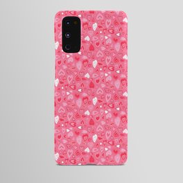 hearts on dots pink Android Case