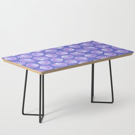 Purple Sea Scallop Shell Pattern Coffee Table