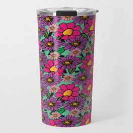 Multi-Colored Floral Travel Mug