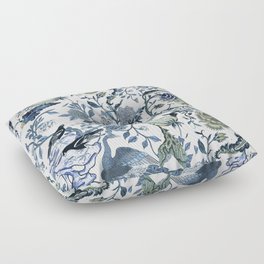 Blue vintage chinoiserie flora Floor Pillow