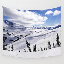 Skiingscape of mountainscape Wall Tapestry