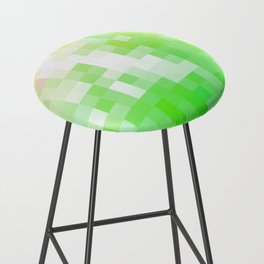 geometric pixel square pattern abstract background in green brown Bar Stool