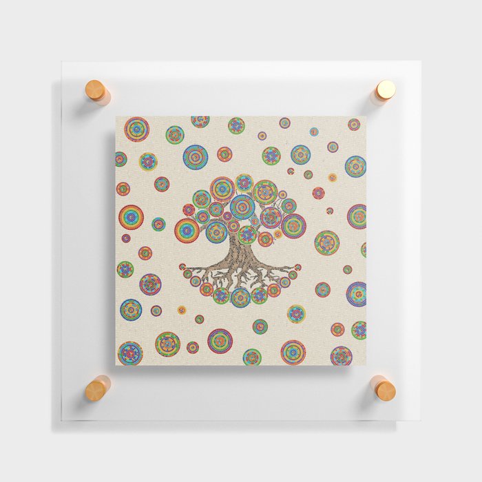 Tree Of life -Colorful Mosaic  Floating Acrylic Print