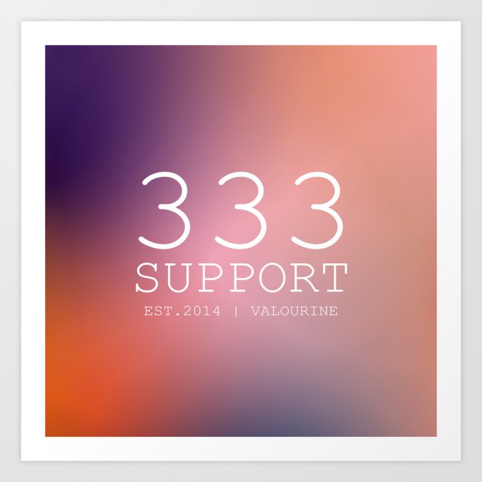 29 | 333 Support Angel number aura Gradient 230130 Valourine design Art Print
