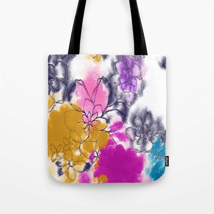 Abstract Flowers - Watercolour Paiting Tote Bag