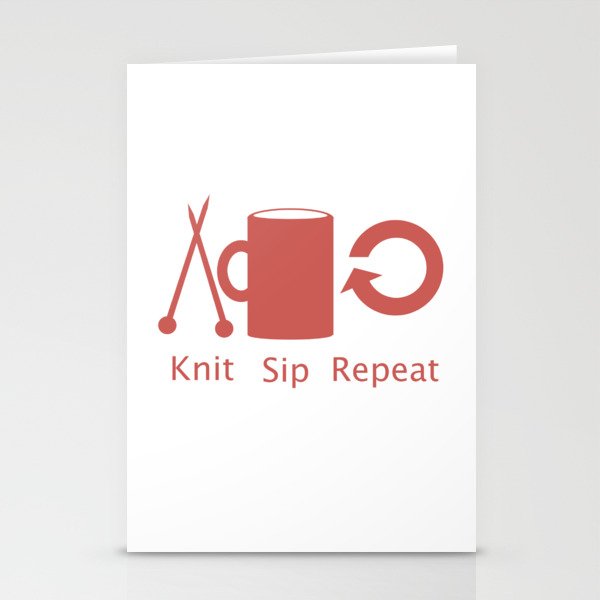 Knitting and Coffee Stationery Cards